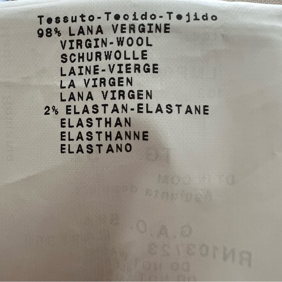 NWT Armani Collezioni Wool Straight Leg Mid Rise Dress Pants Trousers Ivory 16 - Picture 11 of 16